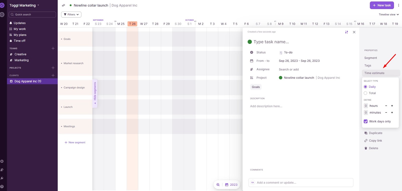 Toggl Track screenshot.