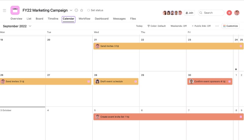 Asana screenshot.
