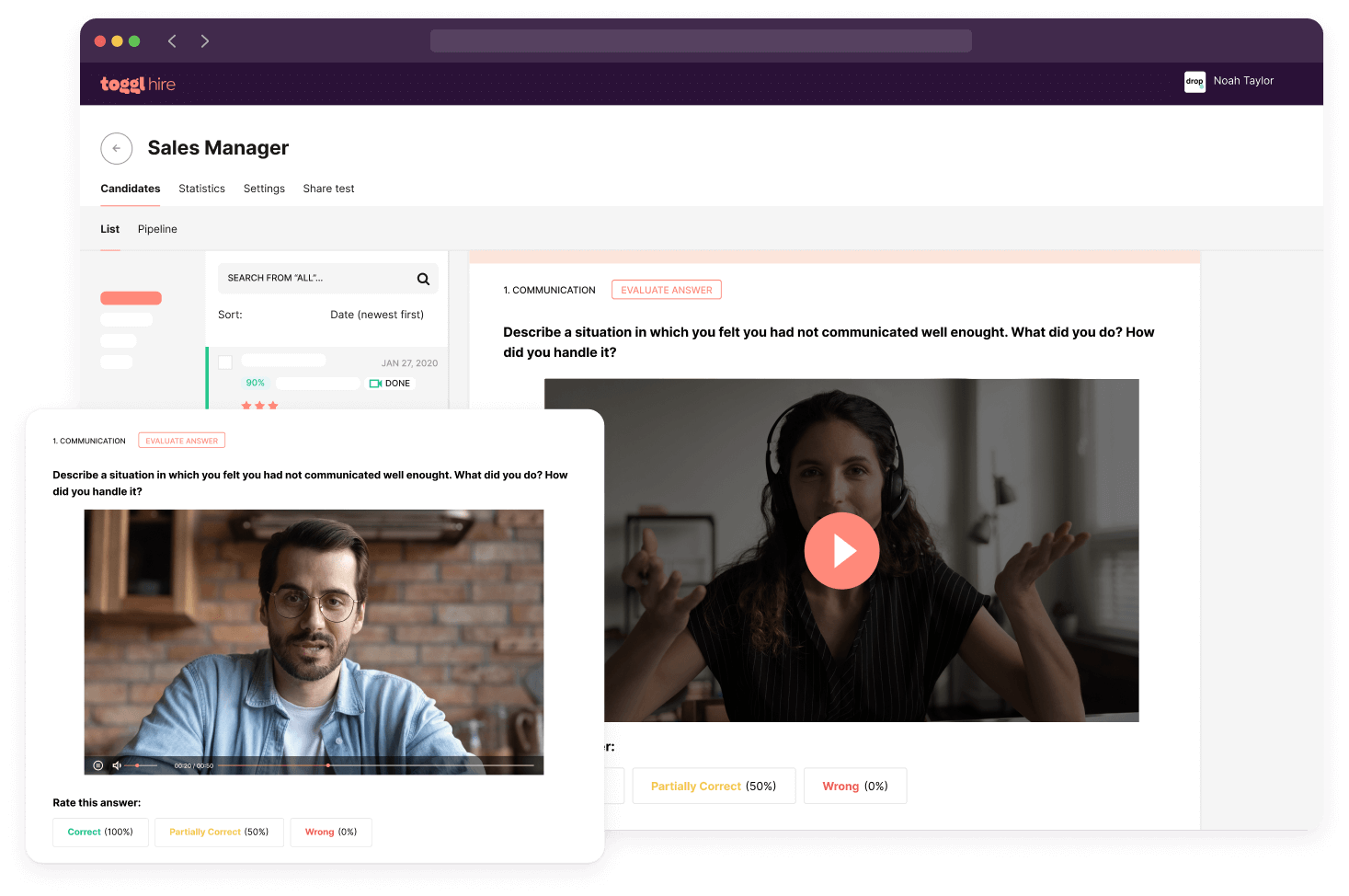 asynchronous video intros setup on toggl hire