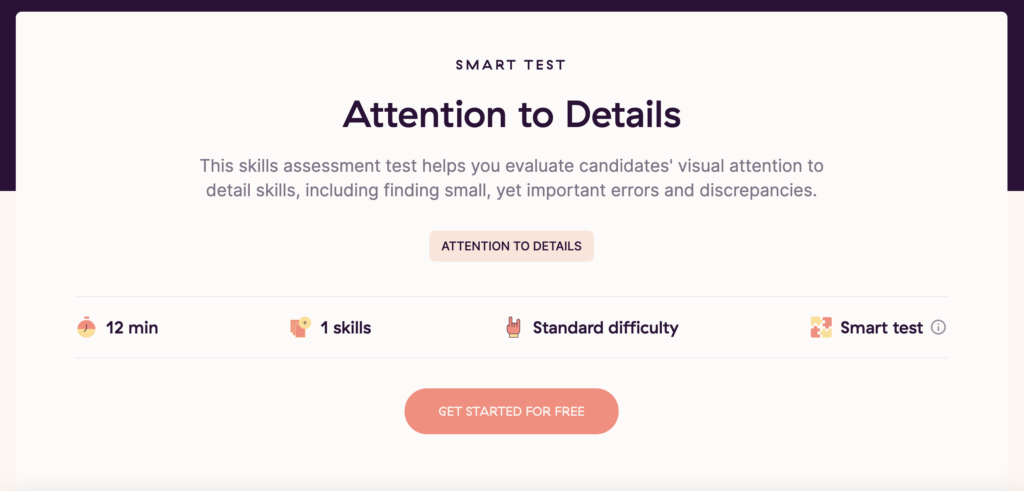 Attention to Detail Skills Test