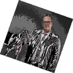 Profile photo of Sweat+Co employee with a black dog