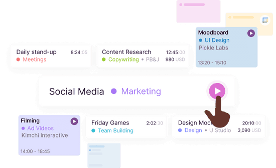 Different time entry options in Toggl Track