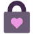 A lock icon with a heart