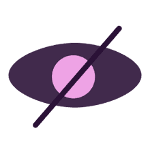 Icon of a line over a creepy-looking eye