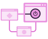 Illustration of multiple browsers with individual tools connected