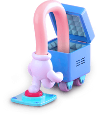 3D illustration of a hand clicking on a button