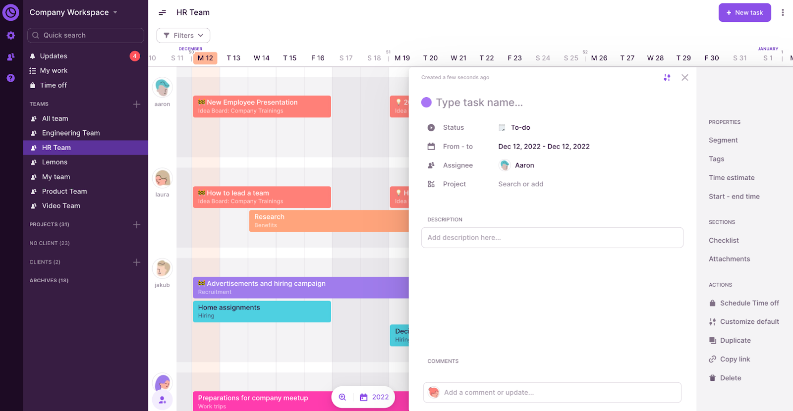 Toggl Plan screenshot