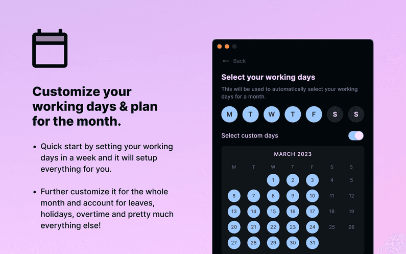 Screenshot of the TargetMate app