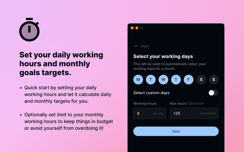 Screenshot of the TargetMate app