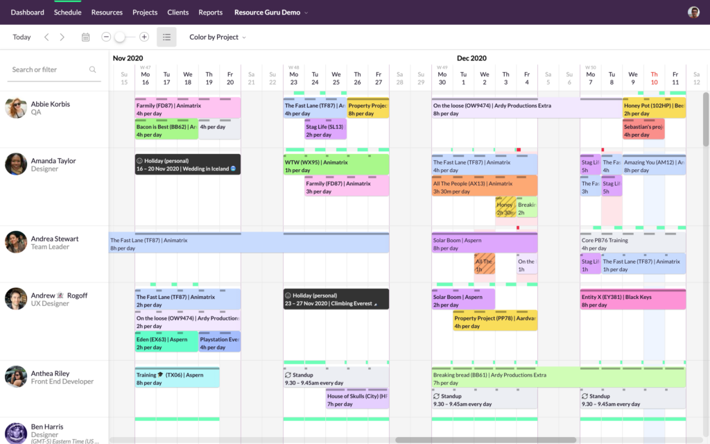 ResourceGuru — intuitive drag-and-drop resource scheduler