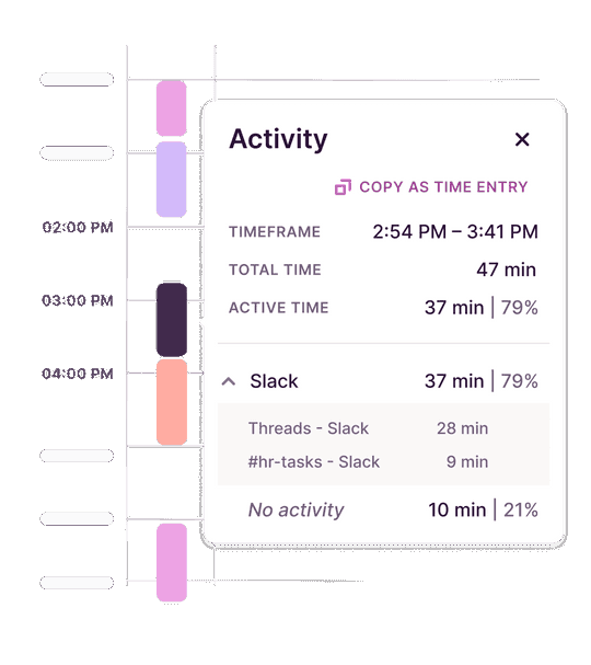 Screenshot of automated time tracking feature in Toggl Track